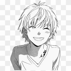 Clip Download Boys Drawing Smile - Anime Boy Face Drawing, HD Png Download - anime smile png