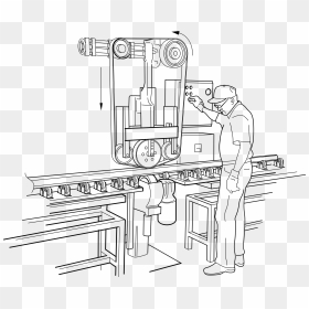 Rail Polishing Machine Clip Arts - Factory Worker Clipart Black And White, HD Png Download - machine png