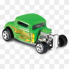 Ford 32 Hot Wheels, HD Png Download - green flames png