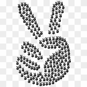 Comic Hand Peace Sign Fractal Clip Arts - Hand Signal Peace Sign Images Free Clip Art, HD Png Download - peace sign hand png