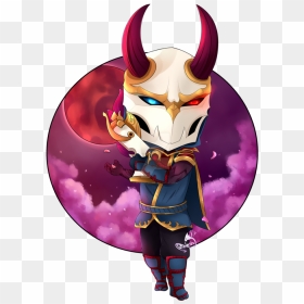 Chibi Blood Moon By - Mask Blood Moon Jhin, HD Png Download - blood moon png