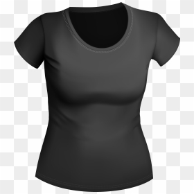 Female Black Shirt Png Clipart - Black Shirt Png Woman, Transparent Png - neck png