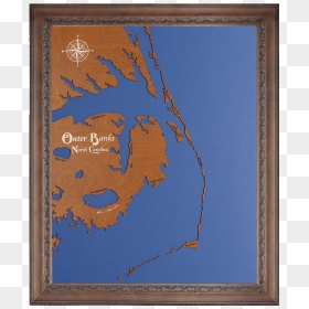 Custom Crafted Silhouettes Engraved Wood Lake Maps - Picture Frame, HD Png Download - north carolina outline png