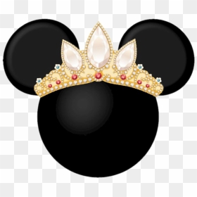Princess Queen Crown Royal Royalty Gold Mickey Mickeymo - Minnie Mouse Head With Crown, HD Png Download - silver crown png
