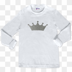 Silver Sparkle Princess Crown Long Sleeve Jersey T-shirt - Long-sleeved T-shirt, HD Png Download - silver crown png