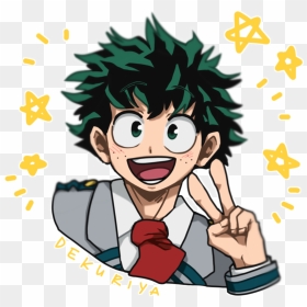 Transparent Anime Smile Png - Bnha Deku Peace Sign, Png Download - anime smile png