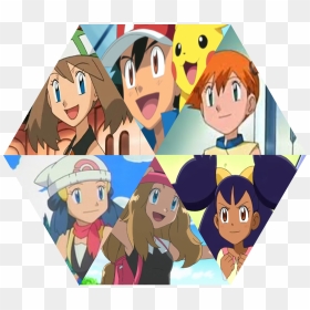 Ash Ketchum Misty Serena Pokémon X And Y Dawn Pikachu - Ash Serena Misty Pokemon, HD Png Download - pokemon ash png