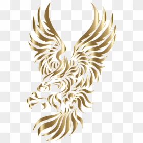 Golden Eagle Cutouts Logo Png Transparent Image - Eagle Tattoo Tribal Design, Png Download - eagle symbol png