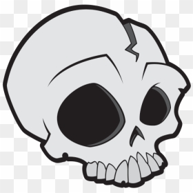 Printed Vinyl Cartoon Skull - Cartoon Skull, HD Png Download - cartoon skull png
