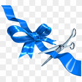 Blue Ribbon Cutting , Png Download - Ribbon Cutting Grand Opening Blue, Transparent Png - ribbon cutting png