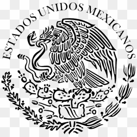 Seal, Flag, Outline, Symbol, Eagle, Del, Free, Emblem - Mexican Flag Symbol Black And White, HD Png Download - eagle symbol png