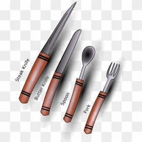 Simple Cutlery/silverware Clip Arts - Cartoon Silverware, HD Png Download - butter knife png