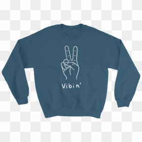Sweater, HD Png Download - peace sign hand png