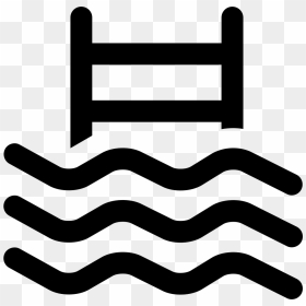Swimming Pool Water Waves With Ladder - Pool Icon Png, Transparent Png - water waves png