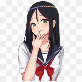 Anime Girl Smug Smile, HD Png Download - reaction png