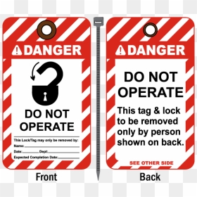 Danger Do Not Operate Tag - Lock Out Tag Out Tag, HD Png Download - red tag png
