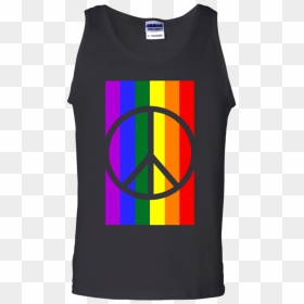 Gay Lesbian Rainbow Flag Peace Sign Pride T-shirt - Circle, HD Png Download - gay flag png