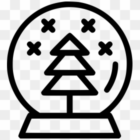 Crystal Ball Gift Snow Tree - Christmas Tree Outline Png, Transparent Png - snow tree png