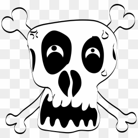 Freehand Funny Skull Clip Arts - Skull And Crossbones Funny, HD Png Download - cartoon skull png