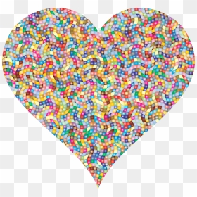Colorful Confetti Heart 4 Clip Arts - Sprinkle Heart Clipart, HD Png Download - confetti clipart png