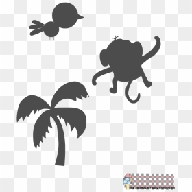 Baby Monkey Silhouette , Png Download - Stencil, Transparent Png - baby monkey png