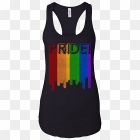 Gay Pride Rainbow Shirt Rainbow Outline Flag Vintage - Active Tank, HD Png Download - gay flag png