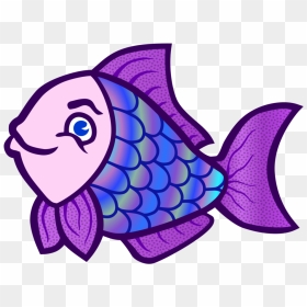 Art,purple,fish - Fish Clipart Black And White, HD Png Download - tropical fish png