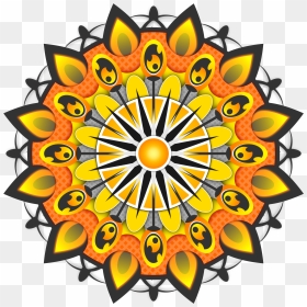 Mandala Yellow Clip Arts - Sunflower Shape Png Transparent Background, Png Download - mandala vector png