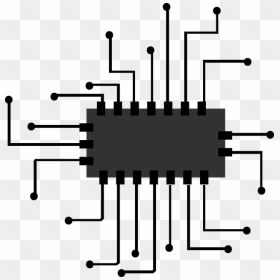 Computer Cpu Png Black And White Transparent Computer - Chip Processor Png, Png Download - chip png