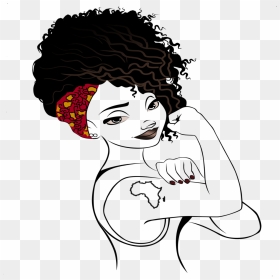Transparent Woman Face Silhouette Png - Black Girl Drawing Afro, Png Download - black woman png
