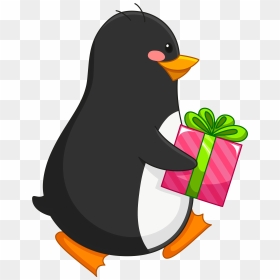 Com Christmas Gift Gift Card - Penguin With Gift Clipart, HD Png Download - amazon gift card png