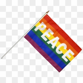 Rainbow With Peace Hand Waving Flag - Flag, HD Png Download - waving flag png