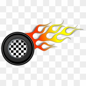 Race Car Flames Clipart Clip Black And White Download - Hot Wheels Logo Png, Transparent Png - flame vector png