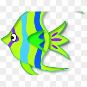 Tropical Fish Clipart Colored - Green Fish Clipart Transparent Background, HD Png Download - tropical fish png