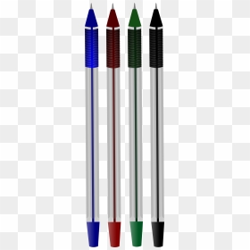 Color Ballpoint Pens Clip Arts - 3 Pen Clipart Black And White, HD Png Download - pens png