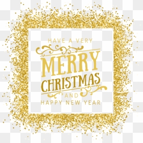 Gold Euclidean Vector New Year Clip Art - Merry Christmas Happy New Year Png, Transparent Png - merry christmas gold png