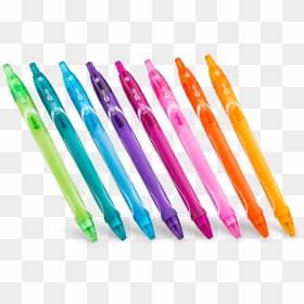 Eight Gelocity Pens Of Different Colors In A Row - Gel Pens Transparent Background, HD Png Download - pens png