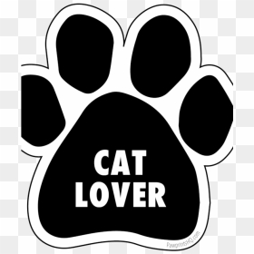 Paw Print Sticker "cat Lover - Paw, HD Png Download - cat paw print png
