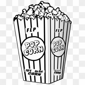 Popcorn Movie Entertain - Popcorn Clipart Black And White, HD Png Download - popcorn kernel png