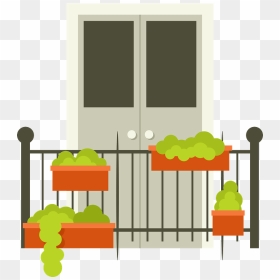 Balcony With Plants Clipart - Illustration, HD Png Download - balcony png