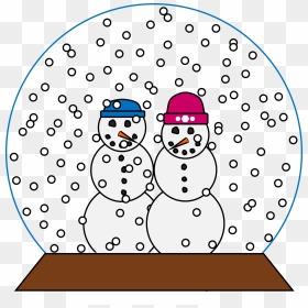Snowpeople Snowglobe Clip Arts - Snow Globe Drawing Transparent, HD Png Download - snowglobe png