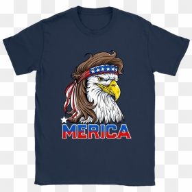 Eagle Mullet 4th Of July American Flag Merica Usa Shirts - Fortnite Is Life Shirt, HD Png Download - american flag eagle png