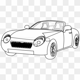 Transparent Convertible Clipart - Clipart Out Of Solid Black And White, HD Png Download - sports car png