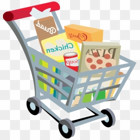 Full Grocery Cart Clipart Shopping Cart - Full Shopping Cart Clipart, HD Png Download - cart png