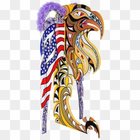 Illustration, HD Png Download - american flag eagle png