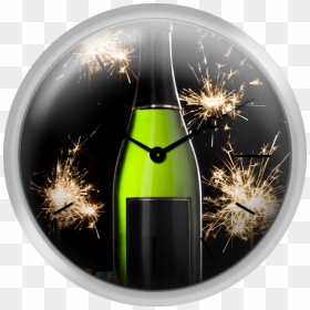 A Bottle Of Champagne And Sparklers - Circle, HD Png Download - sparklers png
