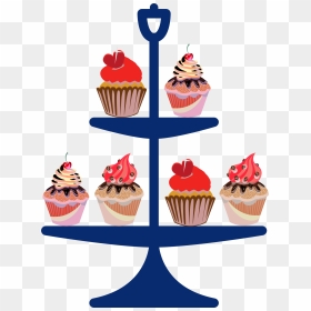 Cakes On A Stand Clip Arts - Cupcake Bakery Clip Art, HD Png Download - cakes png