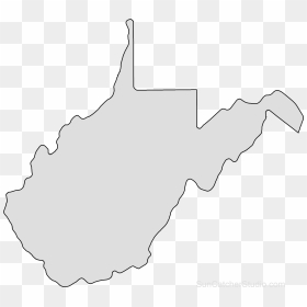 West Virginia Map Outline Png Shape State Stencil Clip - Transparent West Virginia Clipart, Png Download - ohio outline png