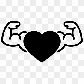 Heart With Muscular Male - Heart With Muscle Arms Clipart, HD Png Download - muscle arm png