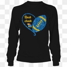 Rock Chalk Half Heart Football Kansas Jayhawks Shirt - T-shirt, HD Png Download - chalk heart png